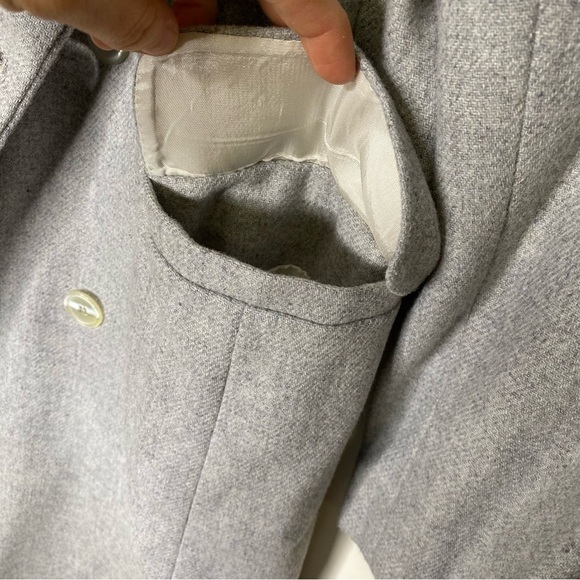 Vintage Children’s Rothschild Wool Peacoat Winter Overcoat Long Coat Gray 12 - Picture 7 of 9
